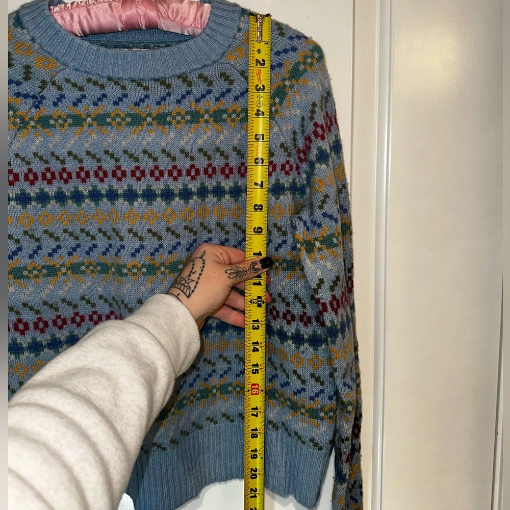 Toad&Co Multicolor Nordic Patterned Cazadera Crew Wool Sweater Women’s Small - Picture 5 of 13
